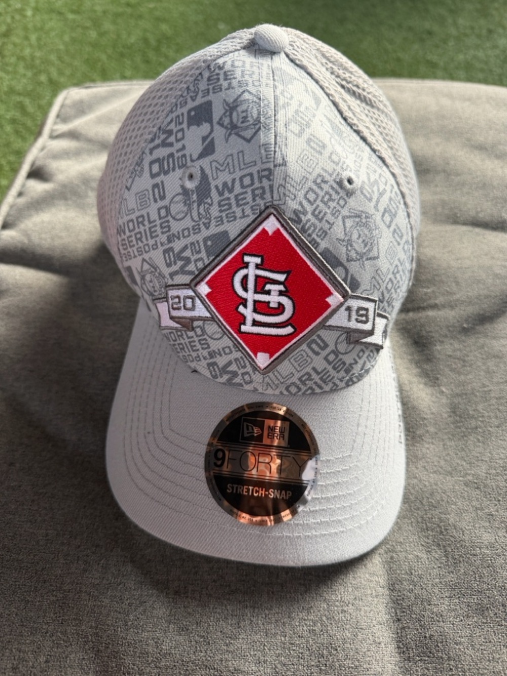 New Era Gray Mesh Snapback with World Series Graphics